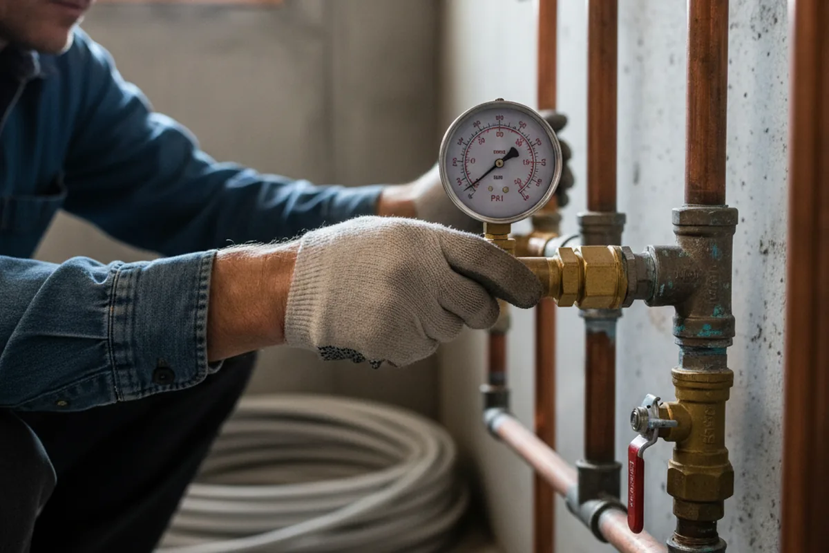 Pressure testing a repaired line during Water Line Repair in Wellesley Hills